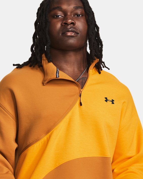 Men's UA Unstoppable Fleece ½ Zip in Orange image number 4